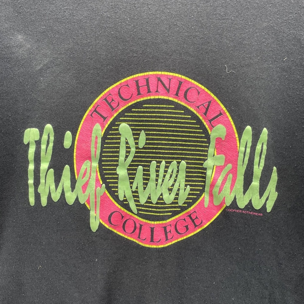 VTG Jerzees Sweatshirt Men's XL Minnesota Tech Retro 90s 80s Surf Skate Made USA - Picture 3 of 10